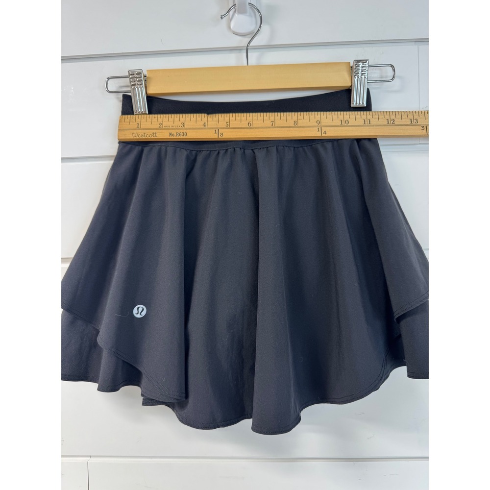 Lululemon Court Rival High-Rise Skirt Black Tiered Athletic Tennis Skort Womens - Picture 2 of 4